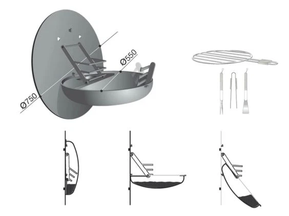 WALL MOUNTED FIRE PIT GRILL (17) WALL MOUNTED FIRE PIT GRILL (17)