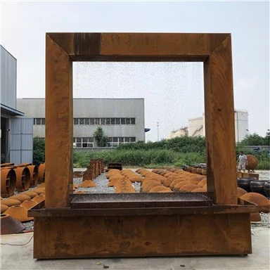 Gartenornamente Cortenstahl Wasserspiel