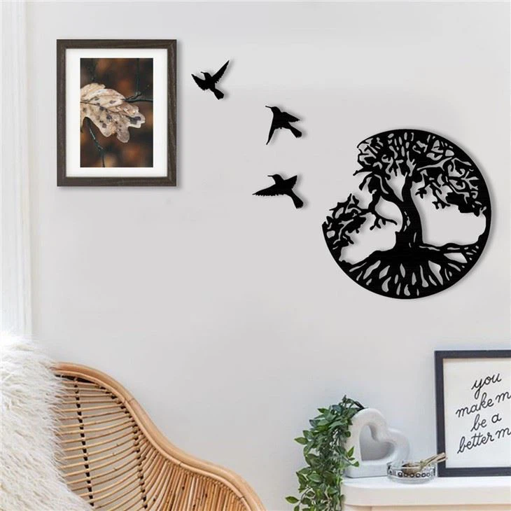 Easy To Install Family Tree With Birds Wall Plaque Art