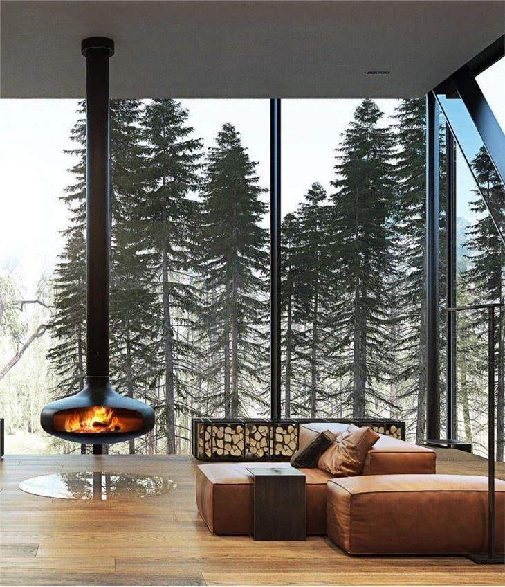 Ceiling Hanging Fireplace