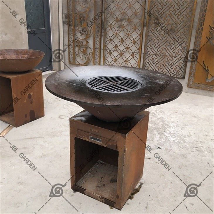 BBQ Corten Steel Firepit For Camping