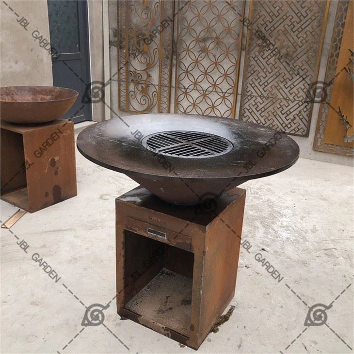 BBQ Corten Steel Firepit For Camping