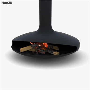 Hängender Kamin in Weiß