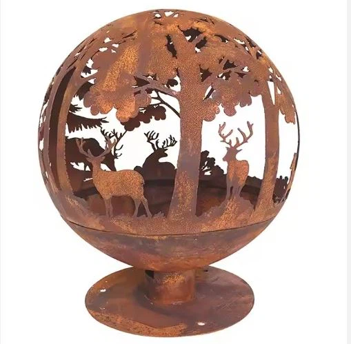 Corten Firepit Sphere
