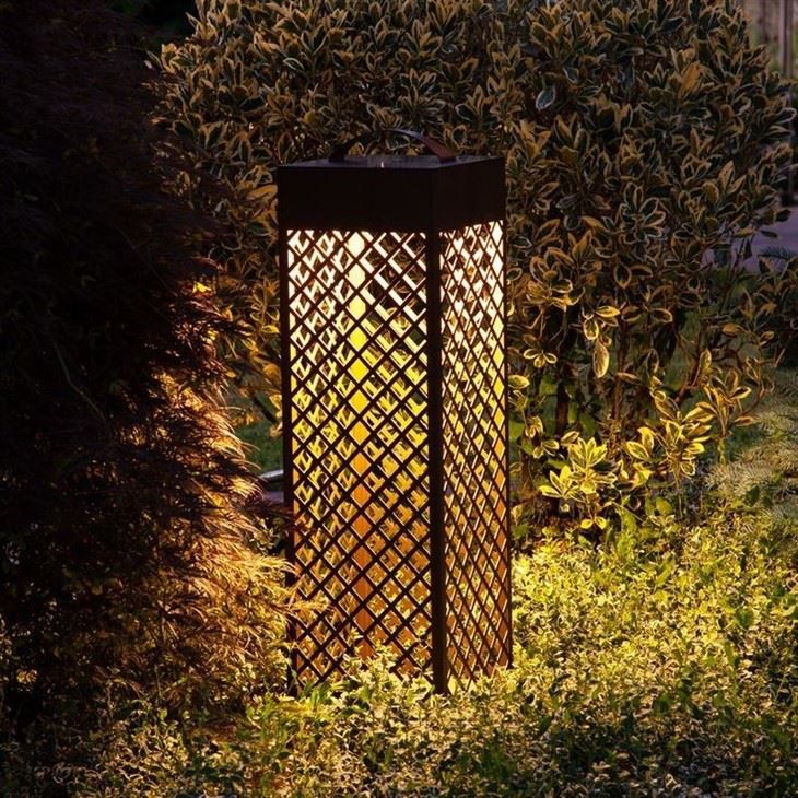 Corten Steel Cylindrical Lamp