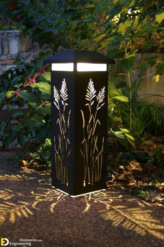 Corten Steel Cylindrical Lamp