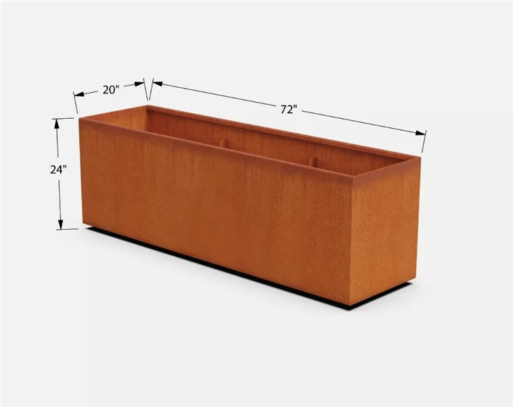 Metal Oblong Rusty Planters
