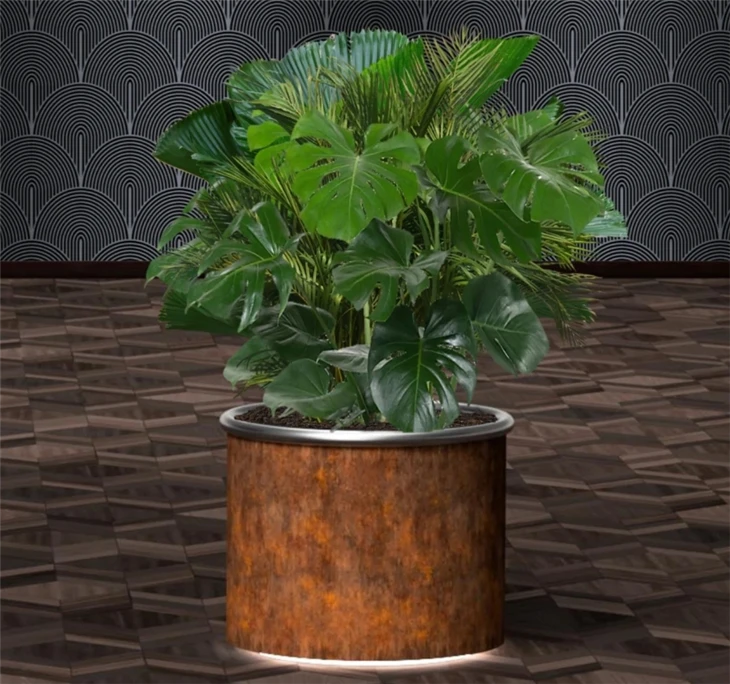 Metal Oblong Rusty Planters