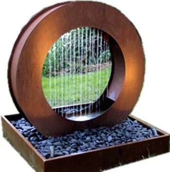 Corten-Wasserspielbrunnen