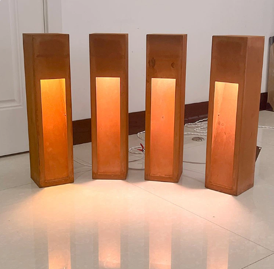 Outdoor Rusty Bollard Lights