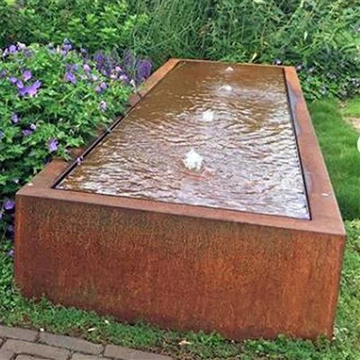 Gartenbrunnen Cortenstahl
