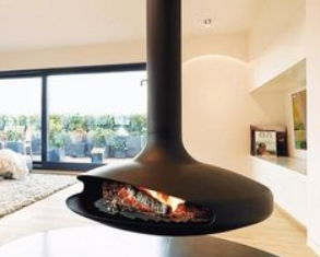 Hängekamin aus Holzkohle